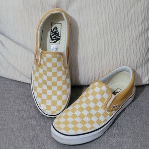 Checked yellow VANS Barely Used women's 7.5